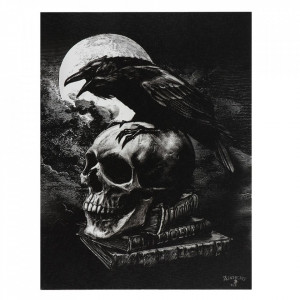 Tablou canvas gotic Corbul lui Poe 19x25cm