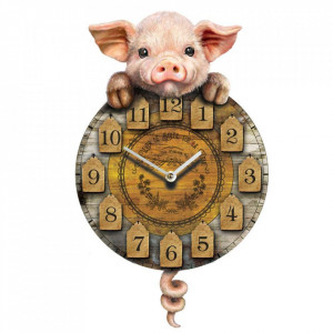 Ceas perete cu pendul Porcusor Tic