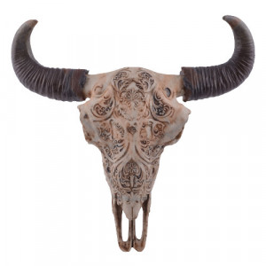 Decoratiune pentru perete Craniu de vita 45cm