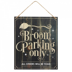 Placuta decorativa lemn Broom Parking Only
