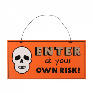 Placuta decorativa lemn Enter at your own risk