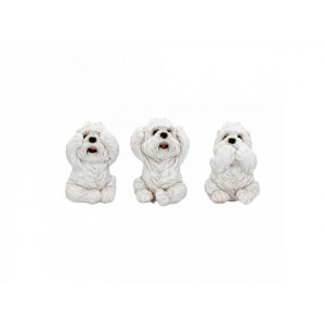 Set 3 statuete Trei catelusi Terrier intelepti 8 cm