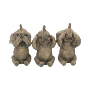 Set statuete Trei elefanti intelepti 16 cm