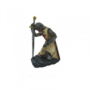 Statueta cavaler templier Îngenunchind 12 cm