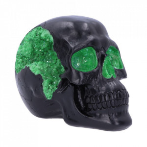 Statueta craniu Geode - verde 17 cm