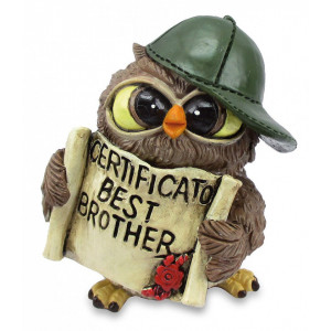 Statueta Funny Collection Bufnita - Certificat "Cel mai bun frate "