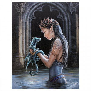 Tablou canvas, Dragonul de Apa, 19x25cm - Anne Stokes