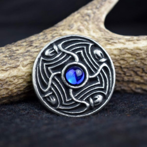 Brosa disc vikinga Lofotr - albastru