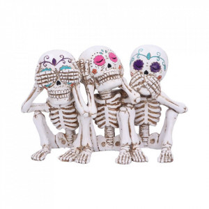 Set statuete Trei schelete intelepte Calaveras 20 cm