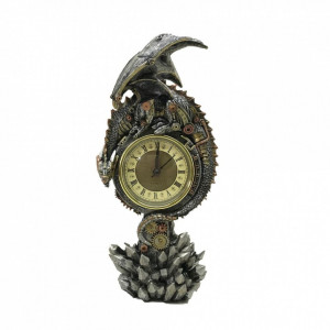 Ceas de birou cu dragon steampunk Regatul mecanic
