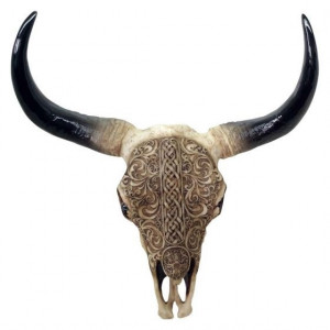 Decoratiune perete craniu bivol First Nation 44 cm