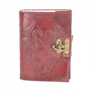 Double Dragon Leather Embossed Journal w/lock
