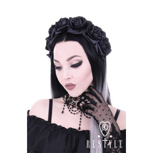 Gothic Tiara - Black Roses