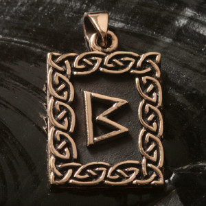Pandantiv bronz rune Berkano