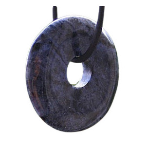 Pandantiv disc piatra semipretioasa Dumortierit 30 mm