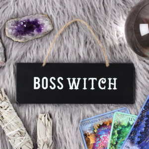 Placuta decorativa lemn Boss Witch