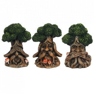 Set 3 statuete Trei Copaci Magici Intelepti 13 cm