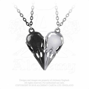 Set pandantive cranii de corbi Coeur Crane