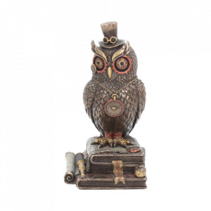 Statueta bufnita steampunk Intelepciunea timpului 21 cm
