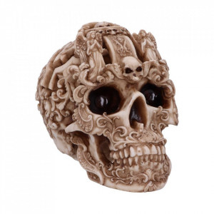 Statueta craniu sculptat Gothic 19cm