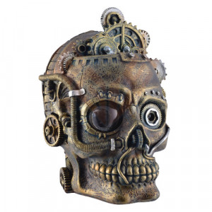Statueta craniu steampunk cu led Minte Mecanica 18cm