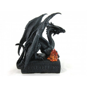 Statueta cu led Dragon pe carte 15 cm