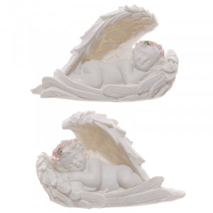 Statueta Ingeras dormind in aripi (roz) 6cm