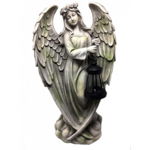 Statueta pentru gradina cu lumina solara Inger 49cm