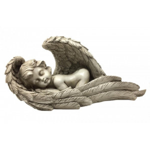 Statueta pentru gradina Ingeras dormind in aripi 41cm
