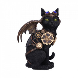 Statueta pisica steampunk Zborul felinei 22.7cm