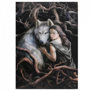 Tablou canvas zana si lup, Suflete Pereche 50x70cm - Anne Stokes