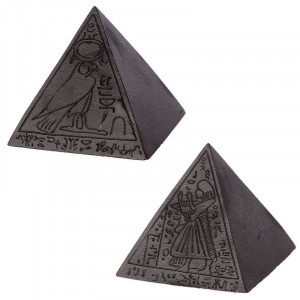 Statueta Piramida Egipteana Neagra Cu Hieroglife 5 cm