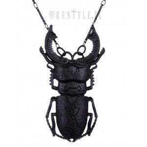 Pandantiv gotic Carabus cu Rune - negru