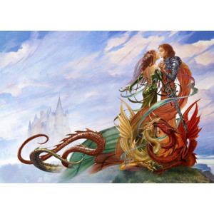Felicitare medievală Logodna dragonilor