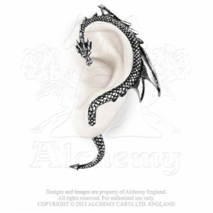 Cercel pe ureche tip ear wrap Soapta dragonului - pentru urechea stanga