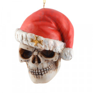 Decoratiune pentru bradul de craciun craniu Santa is Dead