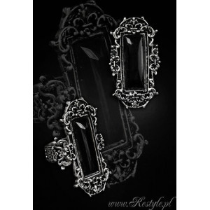 Inel gotic, stil victorian, Vivian - negru