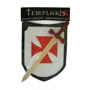 Jucarie - Set scut cu sabie de lemn Templier 43cm