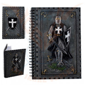 Jurnal /agenda cu coperti din rasina Cavaler Cruciat cu mantie neagra