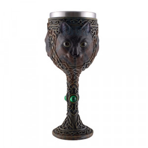 Pocal cu pisica neagra Supraveghetorul felin 19 cm