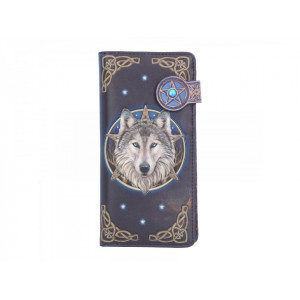Portofel lung embosat lupi Wild One - Lisa Parker - 19 cm