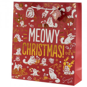 Punga cadou de Craciun Meowy Christmas - foarte mare