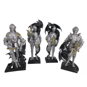 Statueta cavaler Medieval cu dragon 20 cm