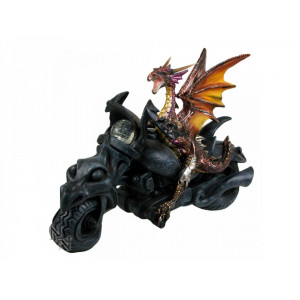 Statueta dragon pe motocicleta Born to Ride 28 cm
