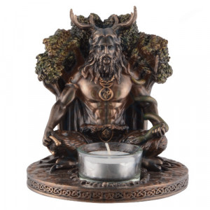 Suport lumanare zeul celtic Cernunnos 13cm