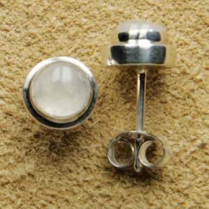 Cercei studs argint Piatra Lunii 7mm