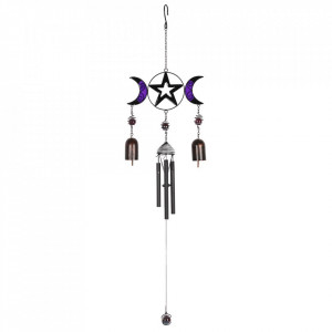 Clopotel de vant gotic Pentagrama cu Luna Tripla