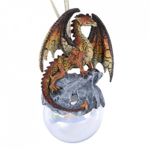 Decoratiune cu agatatoare dragon pe glob Hyperion