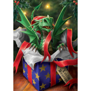 Felicitare Crăciun cu dragonel Cadoul Surpriza
