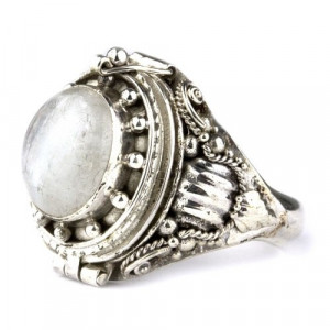 Inel argint Poison Ring cu piatra lunii R166M